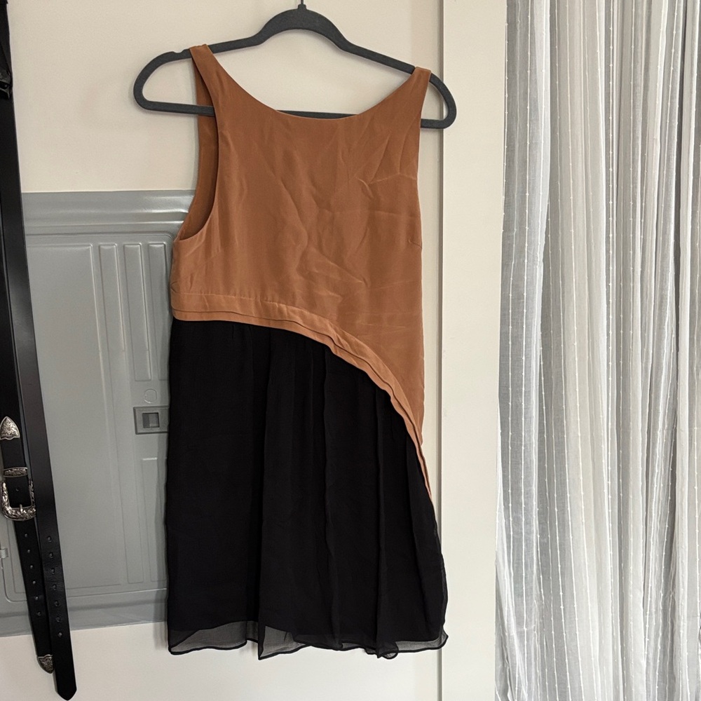 Vena Cava Asymmetrical Tan and Black Dress